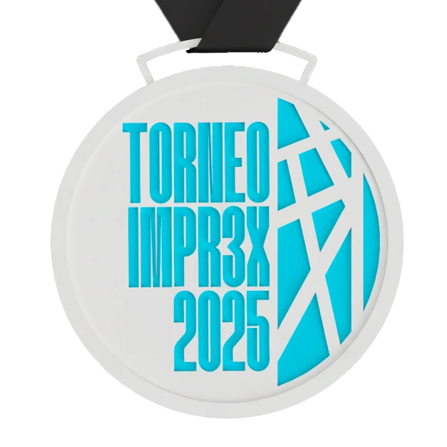 Medalla circular azul torneo IMPR3X 2025